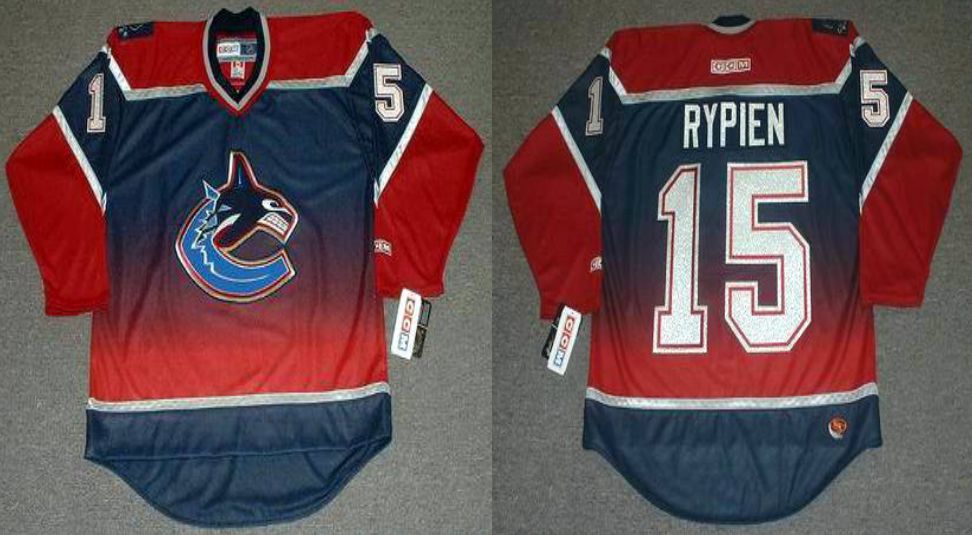 2019 Men Vancouver Canucks #15 Rypien Red CCM NHL jerseys->vancouver canucks->NHL Jersey